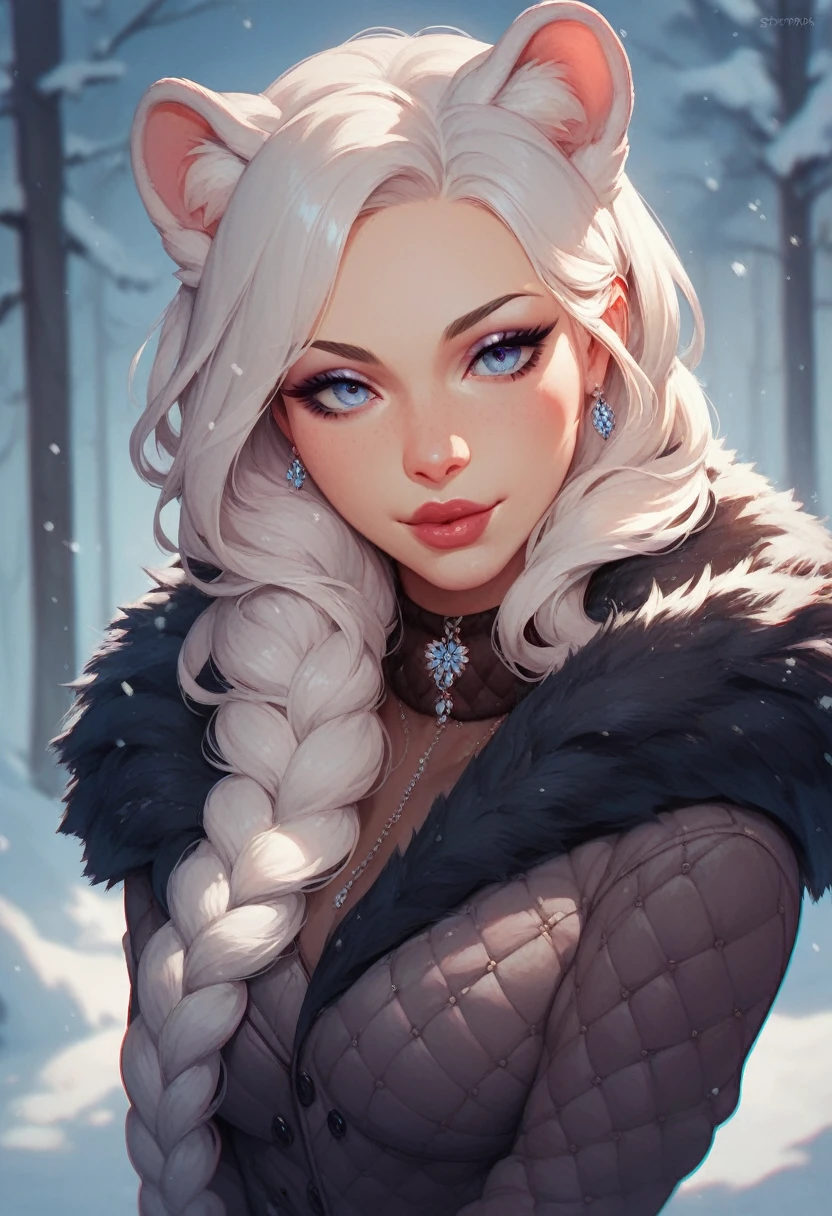 photorealistic, octane render, best quality, sharp focus, 8k, 4k, Masterpiece, Best Quality, realistic skin texture, extremely detailed, intricate, hyper detailed, illustration, soft lighting, high resolution, sharp detail, elsa, make up, upper body, nude, blonde hair, blue eyes, <lora:elsa-dalle3:0.8>, outside, night time, moonlight, snowing, showing breasts, arms behind back, <lora:GothpunkCorsetHard:0.8> c0rs3t, cleavage cutout, full body, kneeling,