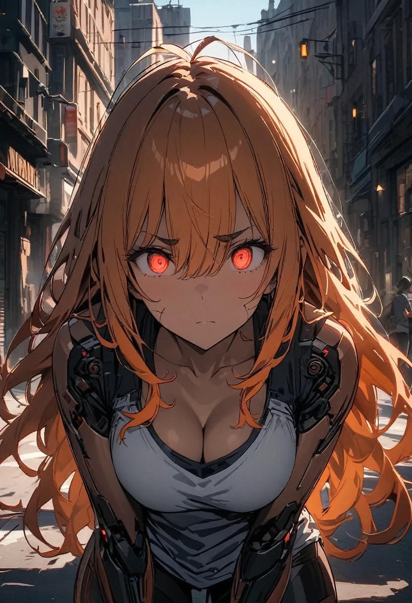 masutepiece, Gorgeous, Best Quality, hight resolution, 1girl in, ((Solo)), colourfull, Blonde, dangerous,Vivid eyes,(Yellow eyes), Alone, , mesmerizing eyes, neons, smilling, Scary smile, Madness, Colorful, inky)) Intimate break,Cyberpunk, Digital Art, high details, Modern, Convoluted, Perfect face, Traced Lights, Backlight, Scary, (), Mrs. Yus, Blood, Cinematic Break , Backlight, Glowing eyes, artistic, Wallpaper, Futuristic clothes, Fog, Break Superior, Long hair, Absurde, Crazy smile, HyperStylize V6, power \(nffsw\), symbol-shaped pupils