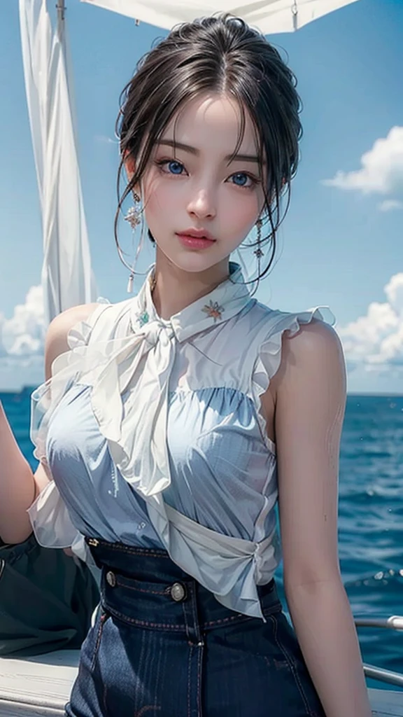 ((masterpiece)), ((highest quality、Ultra high definition)), (Very detailed),8K、Photo quality、((Amazingly cute girl)),(((14-year-old girl))), Two people, , (Beautiful emerald blue eyes), ((smile)),In the open-air bath overlooking the sea, Beautifully arranged black hair in twin tails、whole body、Cute lolita maid style swimsuit))、Professional Lighting、(White lace knee-highore detailed and beautiful)、(More details and cutenesore realistic)、(((Just wear light clothing)))、プールではしゃぐ、