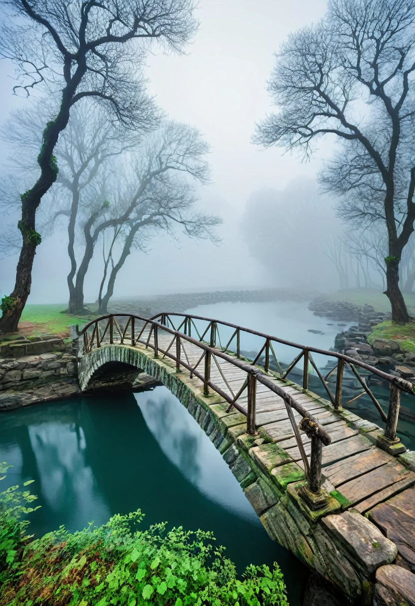 Ancient Bridge in the Fog, Ancient Bridge,