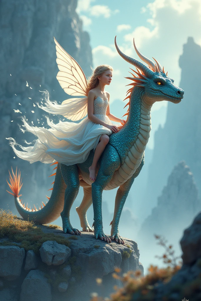 (Masterpiece, Top Quality, Best Quality, Ultimate Detail, Highest Detail, Official Art, Beauty & Aesthetics: 1.2), Golden Ratio, Full Composition, official art, Unity 8k wallpaper, super detailed, beautiful, (fractal art: 1.4), the naked school girl is riding on the pink dragon,flying over the town, full body, crystallineAI, from below, splash