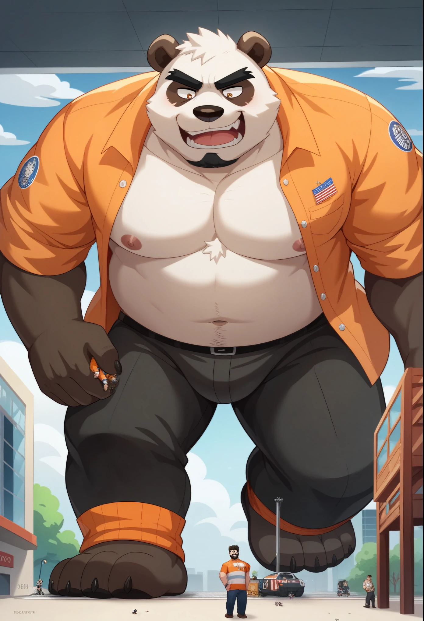 (((Cyberpunk style clothing and accessories))), pernas abertas, visão de lowangle, eye level shot (virilha), Personagem Solo,Just huge morbid thighs, gordinhas, extremamente grossas;,obra-prima, melhor qualidade, (vista frontal), (vista da minhoca's olhos), perspectiva do olho do minhoca, lowangle,
Kemono, caverna (panda), macho, (panda), Directed by: Pino Daeni, (por ruaidri), por virtyalfobo,
Urso panda vestindo sargento.
kalap, usando camiseta social aberta com detalhes florais havaiano,
pornographic ,
por Hyaku, por darkgem, por zixiong, pernas abertas sentado na cadeira, visão de lowangle, eye level shot (virilha),
um urso panda barba longa macho.
very thick strong arm, Obese thighs extremely thick belly immense morbid Fat Chubby loaded
, speedo vermelho, Don't wear clothes, don't wear shirts,
with hands Gesturing with hands holding testicle with hand,
((genital Masculino glande peniana tamanho anormal, phallus size gigantic phallus super long phallus inclined fallen, Dropped balls)),
sensualizing with her hand in the crotch, Acariciando as bolas,
ejaculando exageradamente, gozando sem limites, Jorrando jatos de esperma da glande peniana,
corpo muito suado, suor extremo no corpo.
Big tongue laughing.
Very thick gold chain around the neck. luvas de couro preta brilhoso.
Genital Masculino tamanho hiper longo, genital Masculino tamanho Gigantescos, genital Masculino tamanho anormal
, genital Masculino super comprido, Cum grande, gozar muito, gozando muito exagerado, massive intense creamy abnormal ejaculation.. mesmo personagem. wearing an open white dress shirt or white blouse as a school uniform. Meia branca e sapato preto, estilo cartoon. various poses, Same character as this reference.Cyberpunk setting.