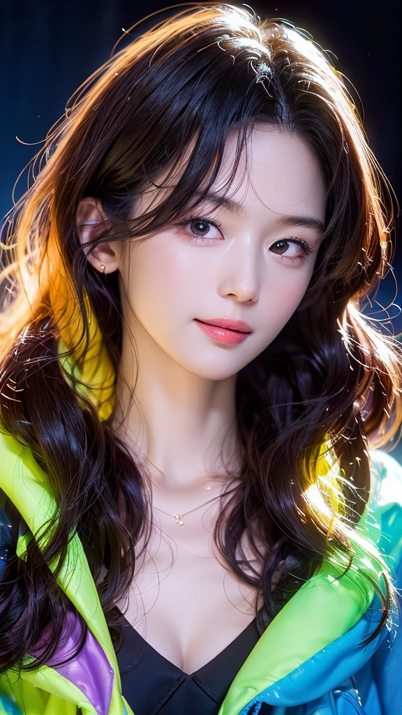 (masterpiece、highest quality、Official Art:1.2)、(colorful)、See who&#39;s watching、1 girl、Portraiture、alone、Colorful floating on water、Random sexy poses、peekaboo、Pointing at cheek