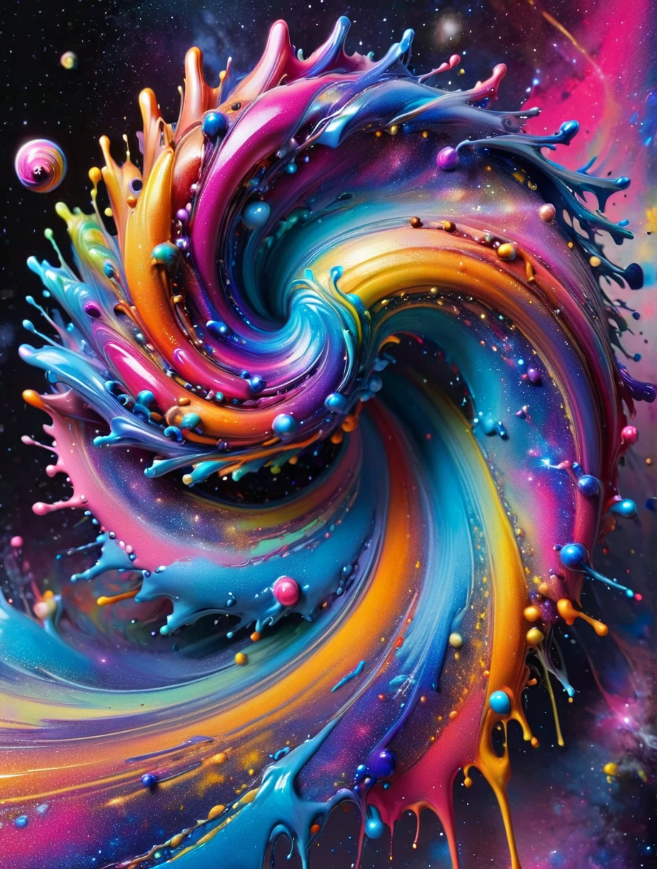 ral-clrflspr spiral galaxy, paint splash, outrun master piece, best quality