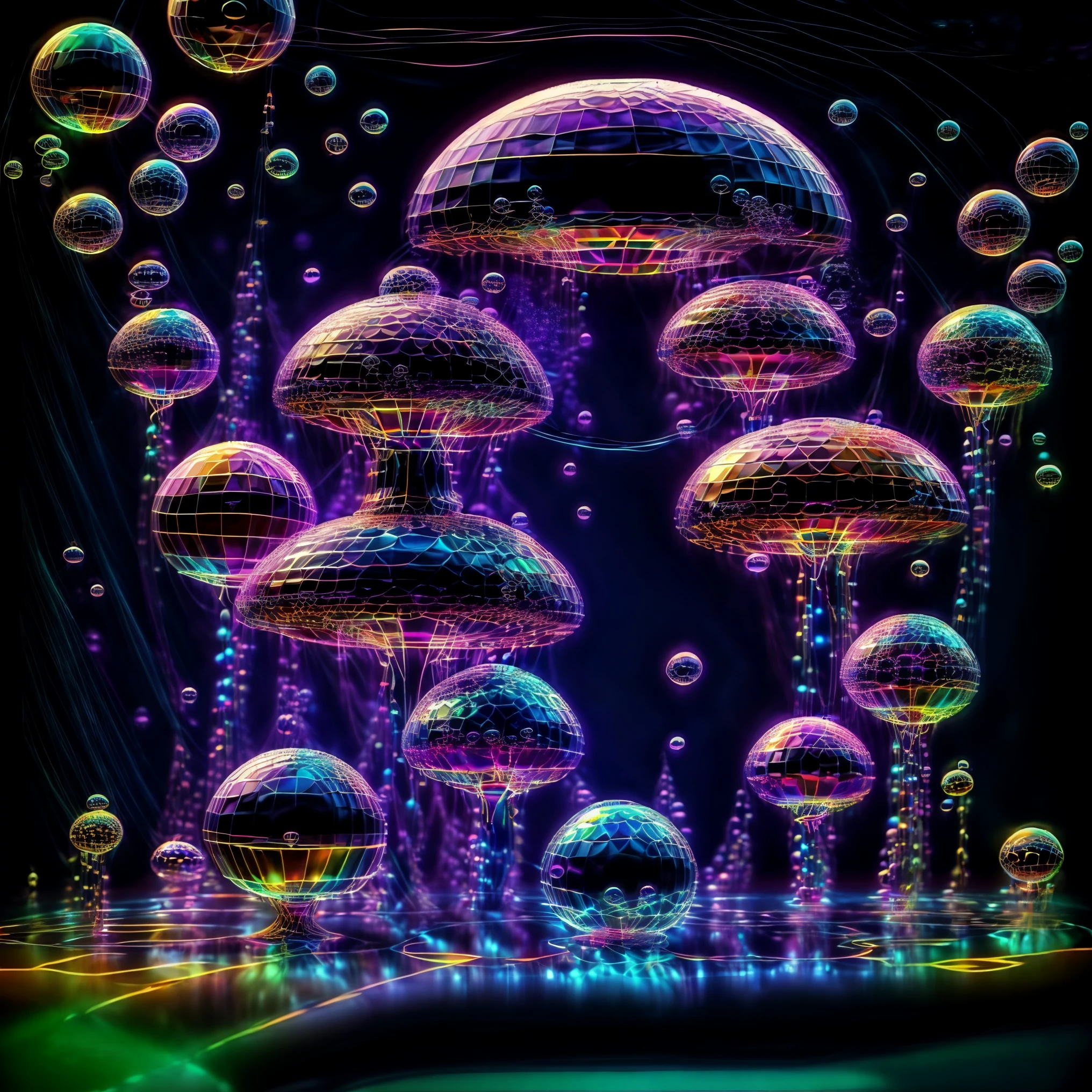 A close up of beautiful bubbles floating on top of each other, LSD, DMT imagery. octane render, psychedelic droplets of water, abstract liquid, and intricate rainbow art. octane render, black 3d fluid simulation,  ethereal bubbles, swirling liquids, and highly detailed, octane render, reflective rainbow bubbles, twisted colors inside of glass spheres, Psilocybin Dream inside an amazing image of light emerging from colors in a shimmering glass morphing out of colors, bright neon and fluorescent colors,very bright, vibrant colors, perfectly formed and symmetrical reflective bubbles and spheres, attention to detail with these beautiful bubbles and spheres, Extreme Hallucinations in a gorgeous piece of  psychedelic digital artwork, Stunning, pixel art, tripped out colors, 4d mandelbulb psychedelics, glass like psychedelic landscape, intricate rainbow environment, psychedelic underwater brightness and glow with neon colors, glowing colors twist inside of translucent glass spheres and bubbles with light and color reflecting off of both in bright fluorescent colors, psychedelic trip, fluorescent and neon aesthetic, psychedelic vibrant colors, bright psychedelic paint splattered backgrounds,swirling spirals and vortex, bright vibrant colors popping out from 3d glass spheres, Rotational Symmetry, Pixel Assets, Portrait photography, Surrealism, Photorealistic, Hyperdetailed, Glass Morphism, Digital Art, Sparkle, Optical Illusion, Glowing Light, Reflective Light, Overexposure, Backlighting, Depth Of Field, Spheres and bubbles show perfect Symmetry, UHD, High Details, High Quality, Super Detailed, Full Focus, Awe inspiring, Shockingly unique wallpaper art, Breathtaking, Indescribably Beautiful, Heaven sent images, Best Quality, Award Winning, MasterpieceA close up of beautiful bubbles floating on top of each other, LSD, DMT imagery. octane render, psychedelic droplets of water, abstract liquid, and intricate rainbow art. octane render, black 3d fluid simulation,  ethereal bubbl