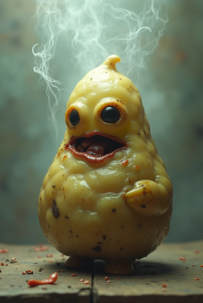 An evil baby bottle with claw teeth