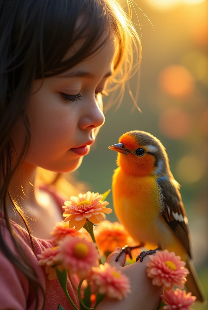 (high contrast:1.2),(best quality,4k,8k,highres,masterpiece:1.2),vibrant colors,beautifully detailed garden scene,a girl in a colorful school garden, lush greenery and blooming flowers,soft sunlight filtering through the trees,light and shadow dancing on the ground,playful butterflies fluttering around,joyful laughter filling the air,bright and happy atmosphere,peaceful and serene surroundings,the girl wearing a cute school uniform,taking care of the plants with love and care,mesmerizing garden sculptures scattered around,adorable birdhouses hanging from the trees,children playing and having fun together,excited conversations and shared happiness,best friends sitting on a bench,sharing secrets and laughter,brilliantly colored soccer balls and skipping ropes,an inviting playground with swings and slides,playful squirrels and chirping birds,a sense of freedom and curiosity,overwhelming sense of nature's beauty,a sense of harmony between humans and nature.