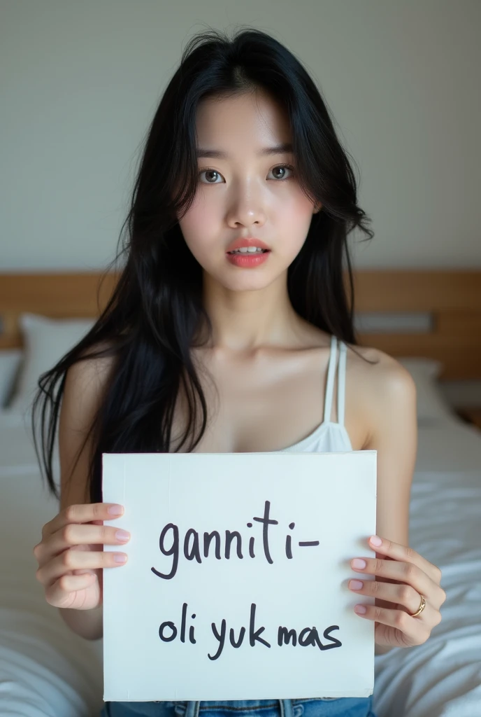 naked girl holding a sign with the inscription @Hokage_LEAN_SIPPIN