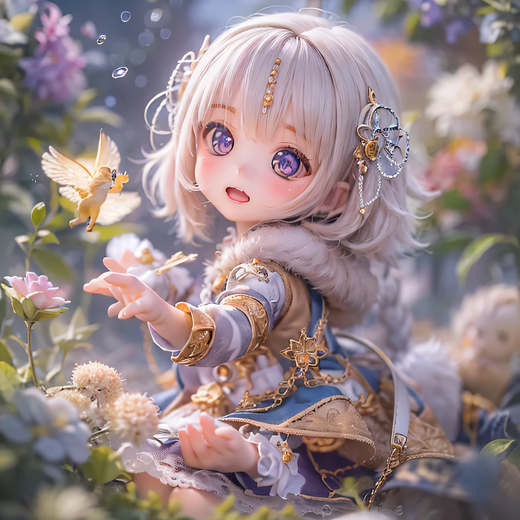 (best quality,ultra-detailed,realistic:1.37),Chibi Armin,2girls,naked,sexy pose,anime,soft pastel colors,dreamy lighting,flawless skin,twinkling eyes,rosy cheeks,floating cherry blossoms,satin ribbons,fantasy background,magical atmosphere