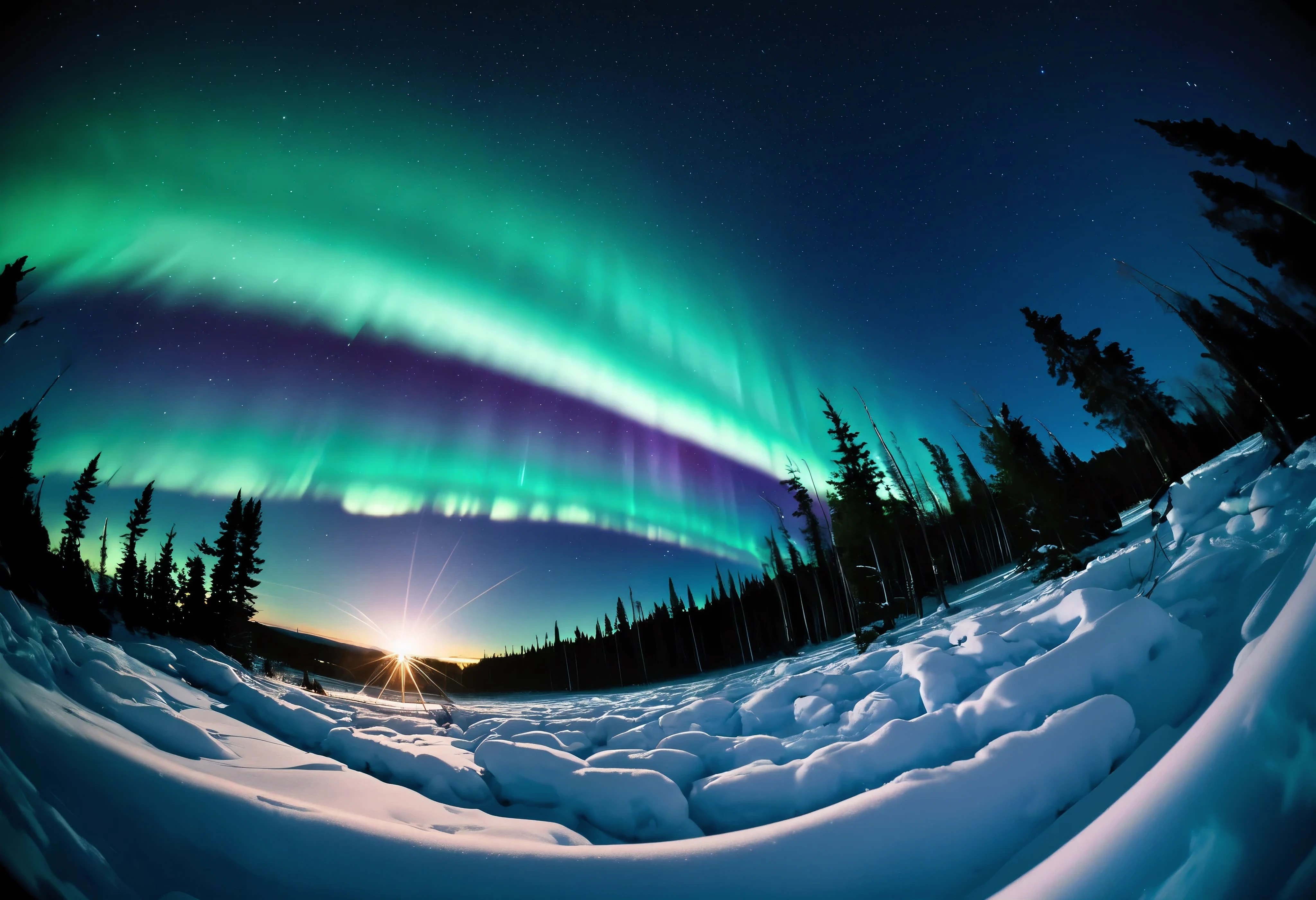 (\Nikon F3, Nikkor 28mm ,  fisheye lens, ISO 50, F:16,  shutter speed :1/1 0), velvia 50 \,  accurate focus ,  secure hold, Charming Blurring ,  RAW Photos,  BRAKE shooting auroras ,  long exposure ,  I look up at a starry sky from above a glacier, It was taken looking directly above, Astronomical photography , BREAK: Subtle auroras in the quiet night sky,  absurd,  high contrast , I will tell you an aesthetic scene that transcends even the providence of nature, BREAK random style transformation, 