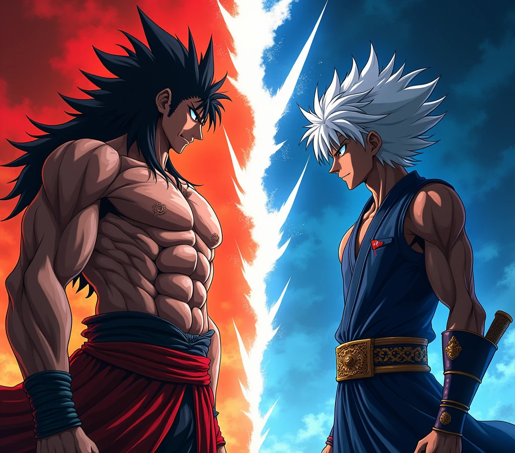 1womanl, long light blue hair, cabelo com franja que nem do personagem trunks de dragon ball, attractive body, WEARING A WHITE CLOTH COSTUME, 独奏, in the middle