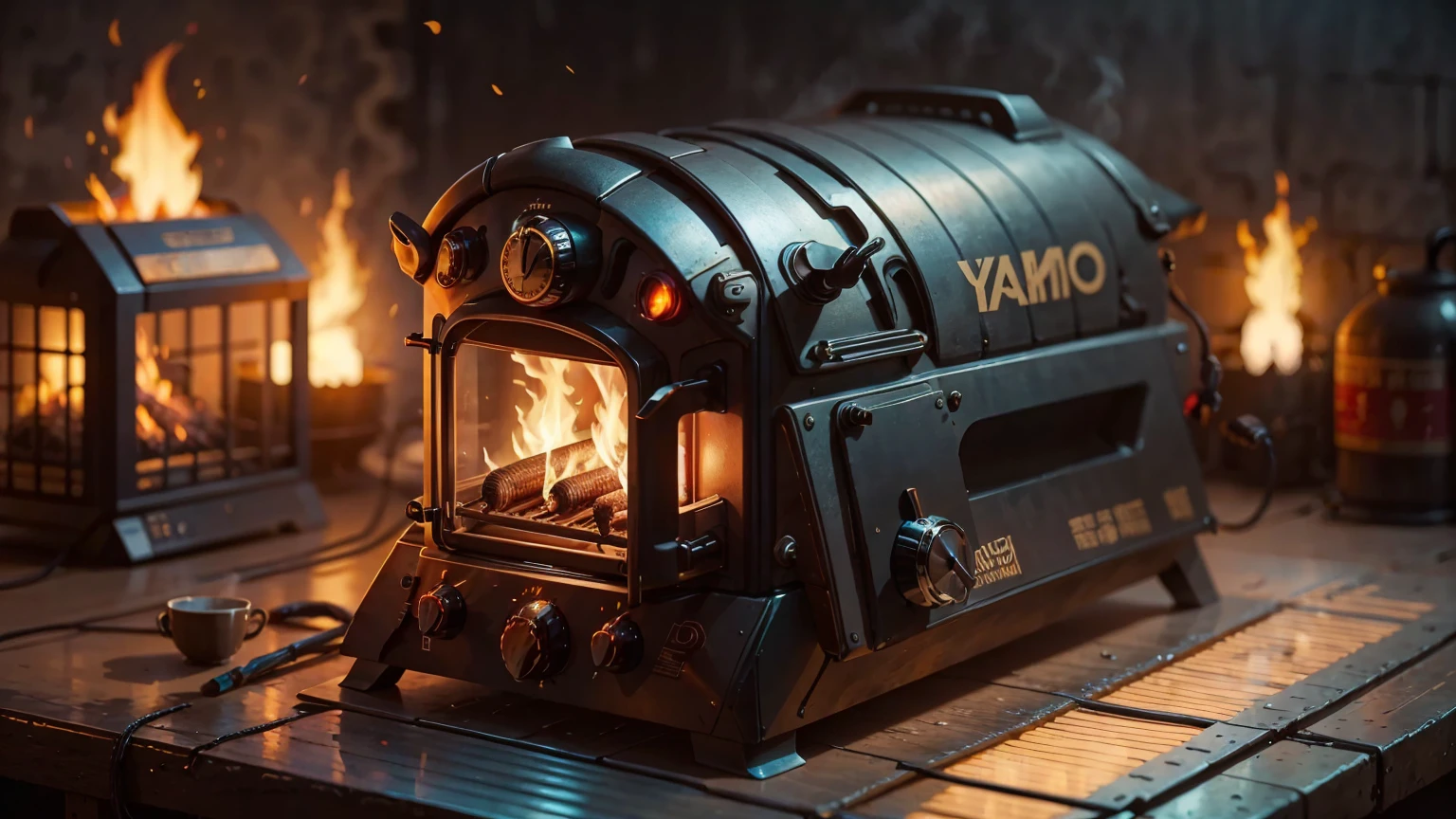 Roasting yakiimo 