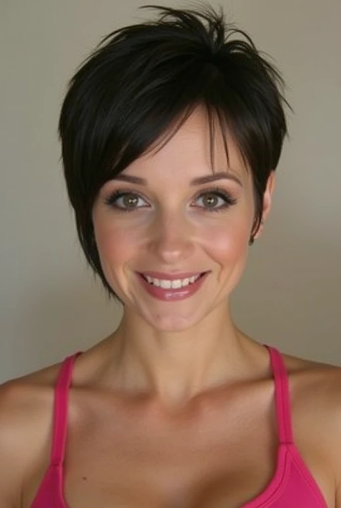 Short-haired boyish berry shorthair lingerie Brown hair Colossal tits A big smile