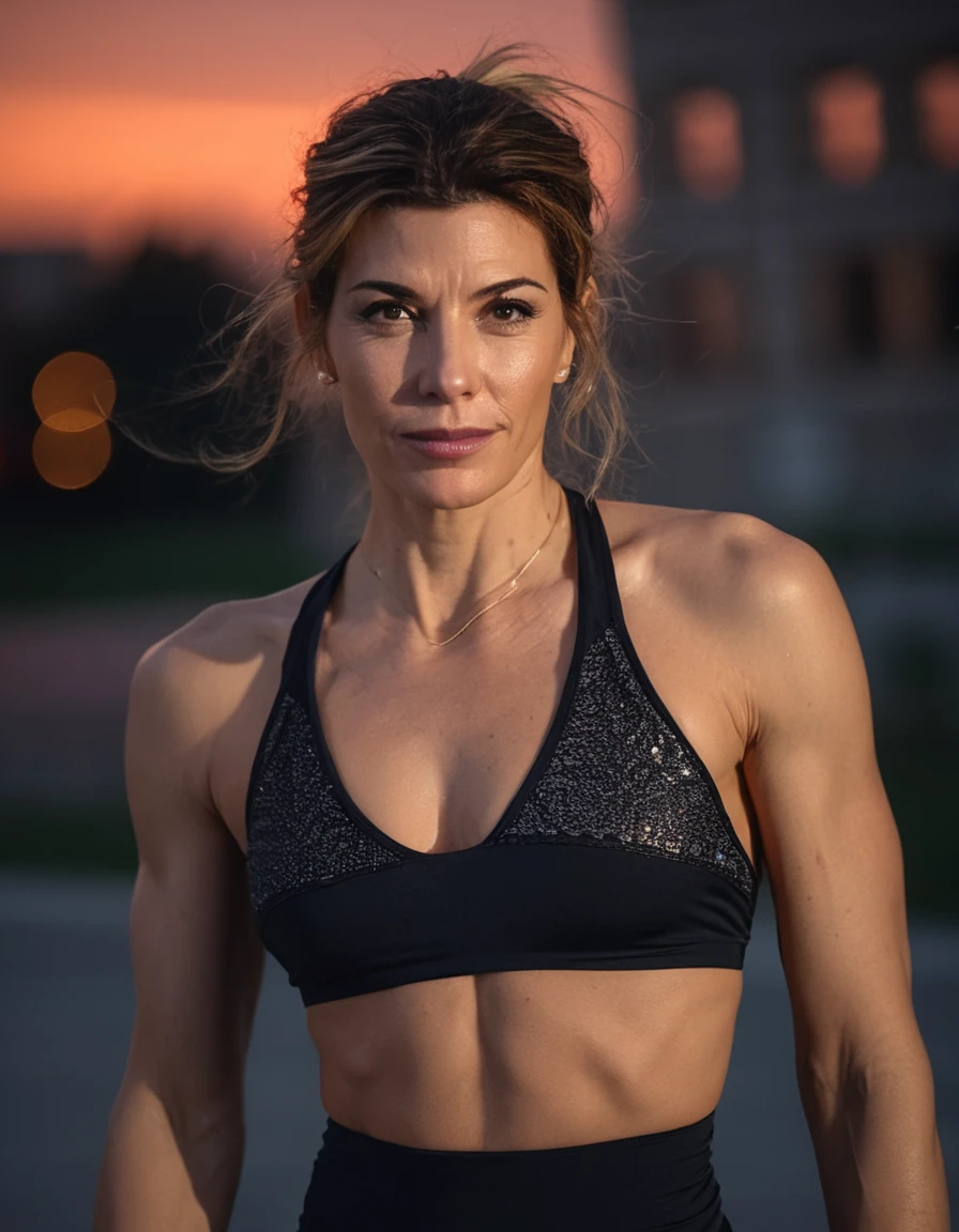 cinematic photo professional fashion close-up portrait photography of a beautiful (((ohwx bodybuilder woman))) at __place__ during __timeofday__, Nikon Z9 . 35mm photograph, film, bokeh, professional, 4k, highly detailed