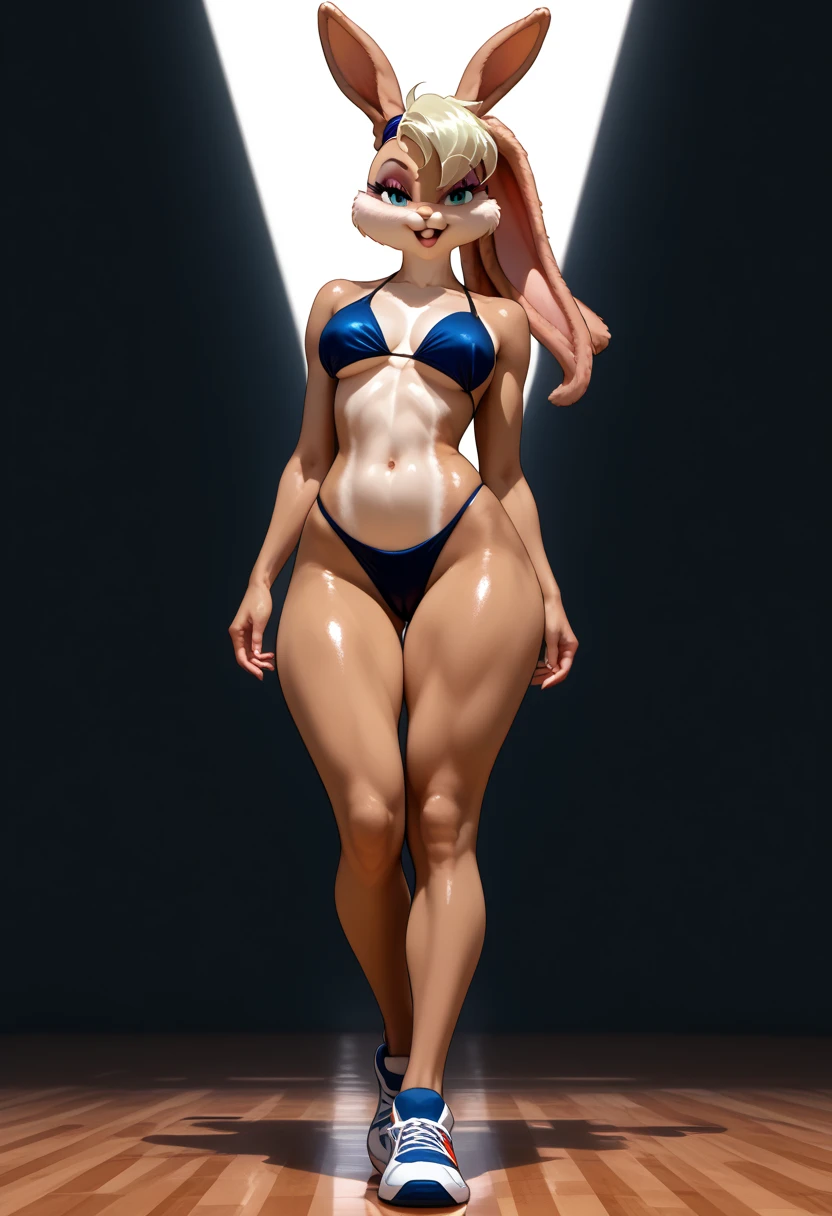 muscular Caucasian girl, ballerina, back-side view, wearing tight pink leotard with thong bottom, eye contact, full-body image, skinny body, fitness model physique, tiny waist, narrow waist, (thin:2.0), round breasts, long blonde hair, (hair in pigtails:1.0), beautiful face, cute face, gorgeous face, pretty eyes, (young:1.0), (youthful:1.0), teenager, (arms above head:1.0), ballet pose, perfect skin, (no pants:1.0), open mouth, white teeth, plump lips, no body-fat, small areola, wearing black choker on neck with silver ring, pink ribbon in hair, 8 pack abs, washboard abs, ripped body, fitness bimbo, oiled skin, shiny skin, nude, lightweight, feminine, veiny, (narrow hips:1.5), long legs, LONG NIPPLES, arched back, ENORMOUS NIPPLES, hairless genitals, eye contact, perky breasts, best quality, (arched back:1.0), (shoulders back:1.0), (fit butt), sexy, (narrow hips:1.0), thin legs, (thigh gap:1.0), (cum on face:2.0), (cum on butt:2.0), sexy, (slutty:1.0), slut, whore,