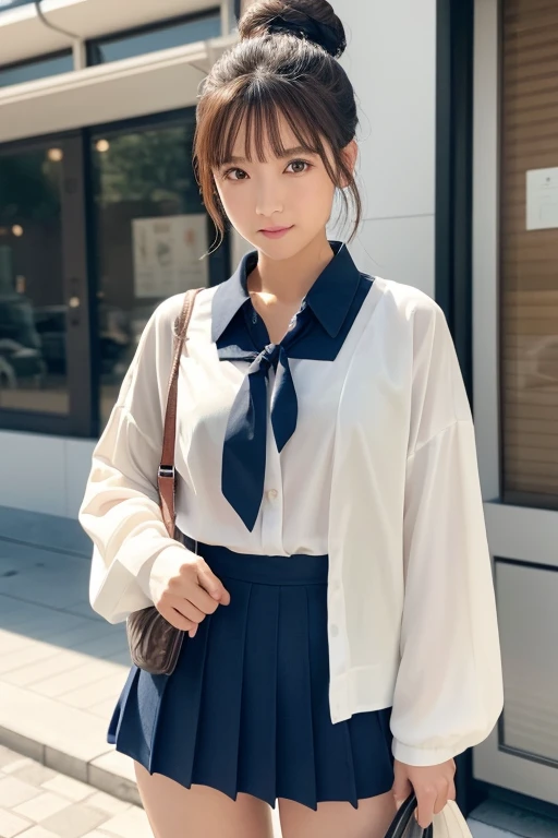 (masterpiece、high resolution、high quality),(Japanese women、18-year-old、High school girls)、(Accurate ???????,Beautiful body)、, Put your hands forward from both feet, Put both feet in the circle of hands, Quite embarrassing, Beautiful feet, Tight Skirt, 90 degree knee, Place your heels on the ground, Hands in front of feet, Hold my feet, Kneel, paved, RAW Photos, In 8K, 最high quality, Ultra-high resolution, Beautiful face details, Real human skin, Gentle expression, Front view, Angle from below, Long Hair, Realistic, Realistic, cute, Short skirt, Lurking deep in the city, cute女子高生, (Japanese Uniform, Japanese Uniformを着て), Surreal school girl, Esbian all over,