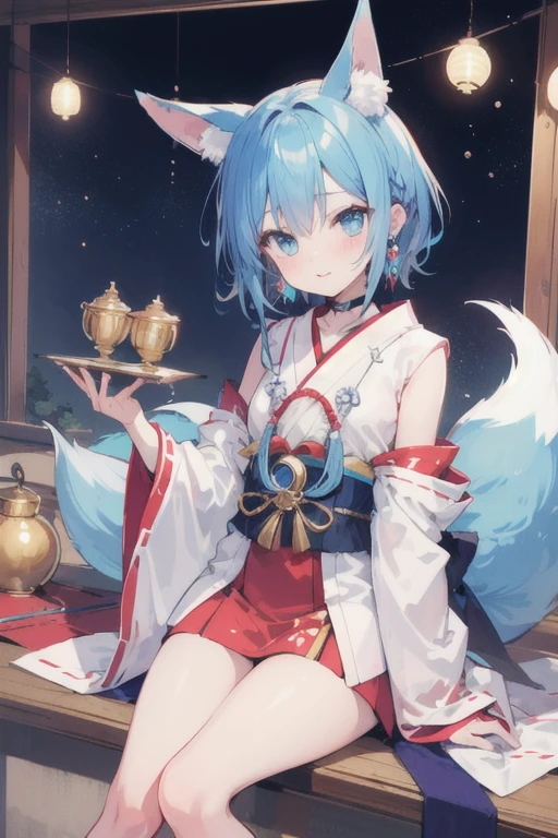((Highest quality)), ((masterpiece)), (detailed), A beautiful shrine maiden woman,,Five fingers,Wearing a lot of ornaments,Performing a ritual