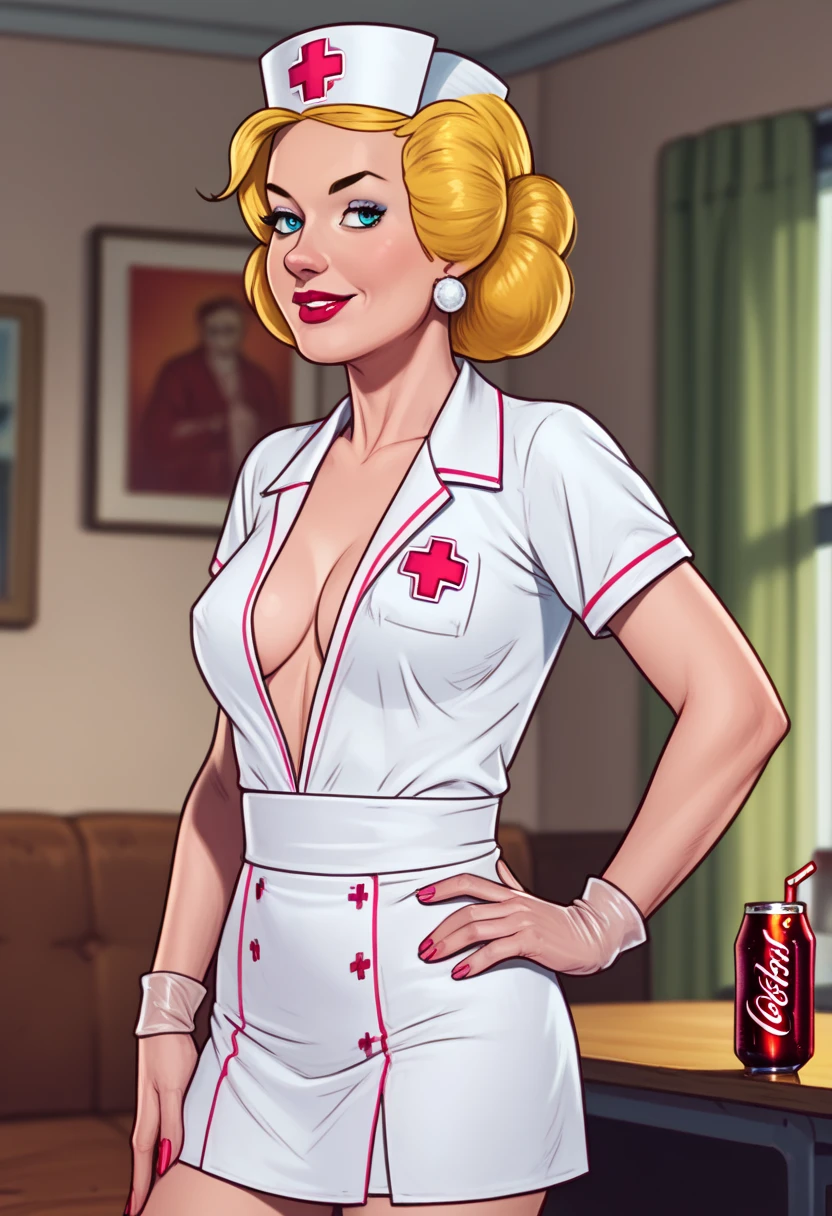 Coca Cola nurse Pinup Art by Gil_Elvgren and Haddon_Sundblom, Alice Mitchell 
 