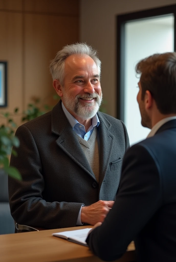 2 men surrounded by lots of old men , one old with a gray beard in a suit looking down smiling, the other man is very hairy and naked and erect penis and being groped and muscular and embarrassed andbig beard and short hair , in a conference room surrounded by old men, perfect anatomy penis