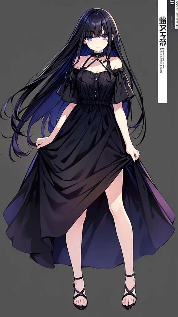 1girl, , long hair, super long hair, dress with lace, Lace, big black eyes, empty pupils without glare, empty look, many eyes, Eyeballs, Monster Girl, A toy in your hands, Plush toy, scary toy, bare feet, Tired look, scary, interesting concept, eyeballs everywhere, Twilight-inspired hair and eyes. Aura of mysterious grace and transcendence, Killer aura, Girl Killer , reference sheet, eyes on body, eyes on hand, eyes on dress, (masterpiece:1.2), (best quality:1.3). (reference sheet:1.5)