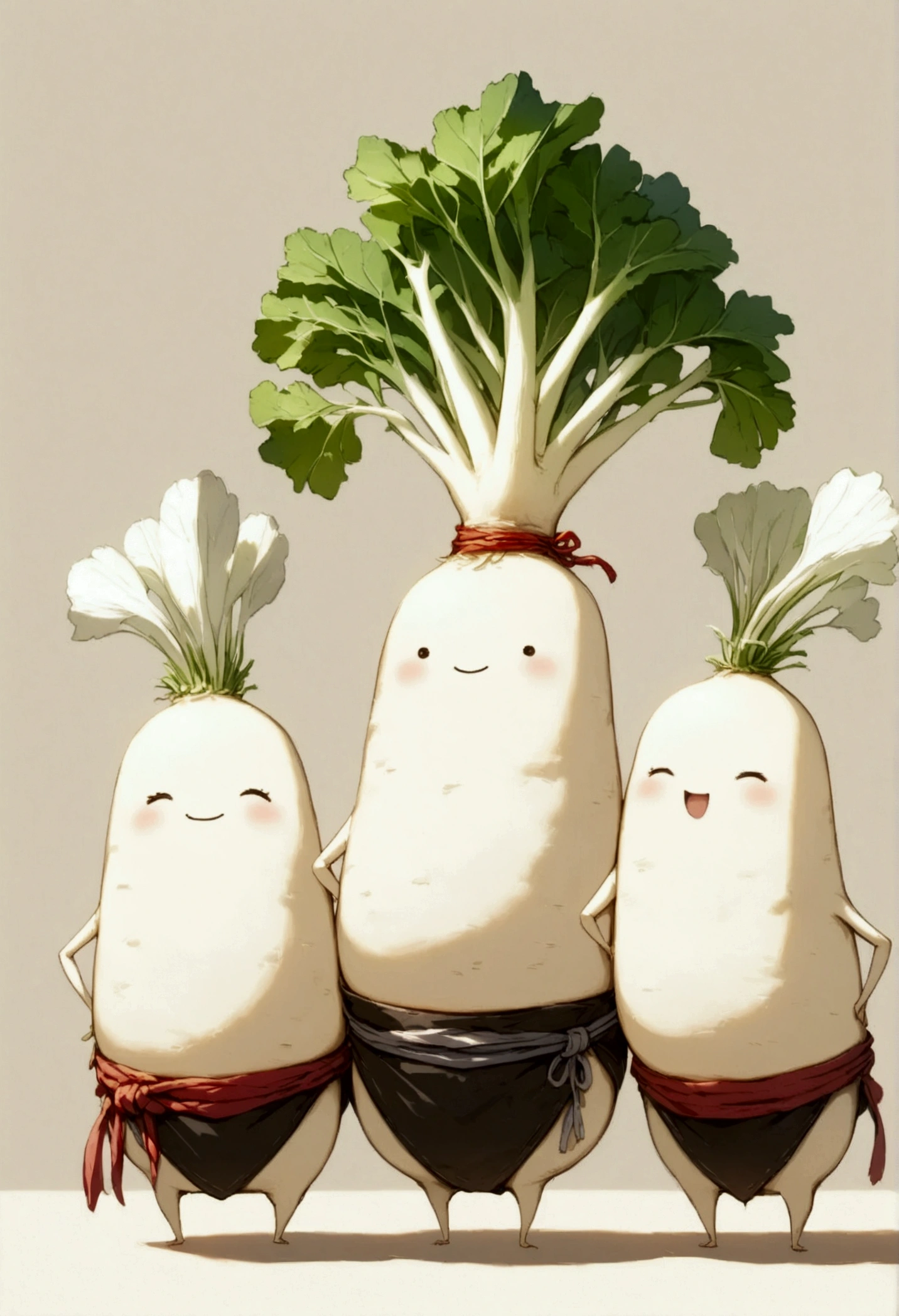 Daikon characters,Japanese white radish,