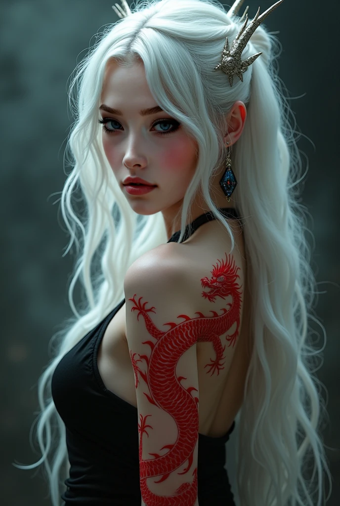 high quality, best quality, photo-realistic, raw-photo, realistic, ultra realistic 8k cg, ultra-detailed, High definition, masterpiece, 1girl, long hair, silver hair, close-up, intricate details, detailed texture, finely detailed, (fox ear), (fox tail), erotic transparent underwear, tattoo, in the forest background