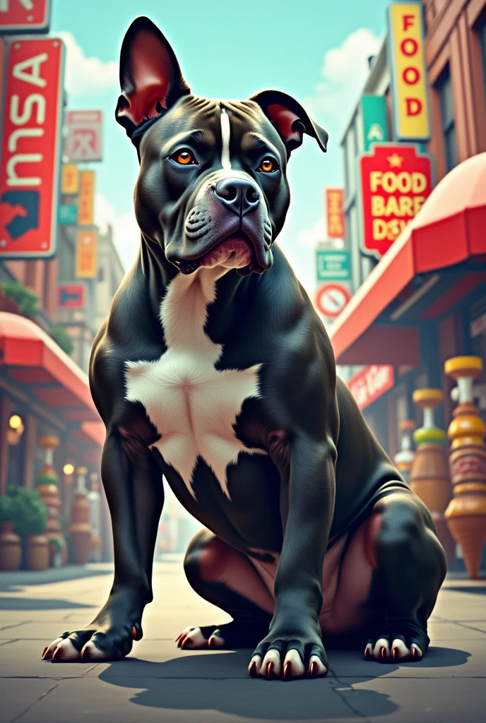 Cruce de pitbull bully con bulldog frances de color amarillo