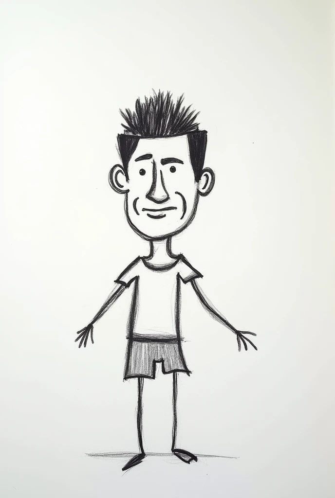 um desenho de um homem com um sorriso, Make it colorful and funny