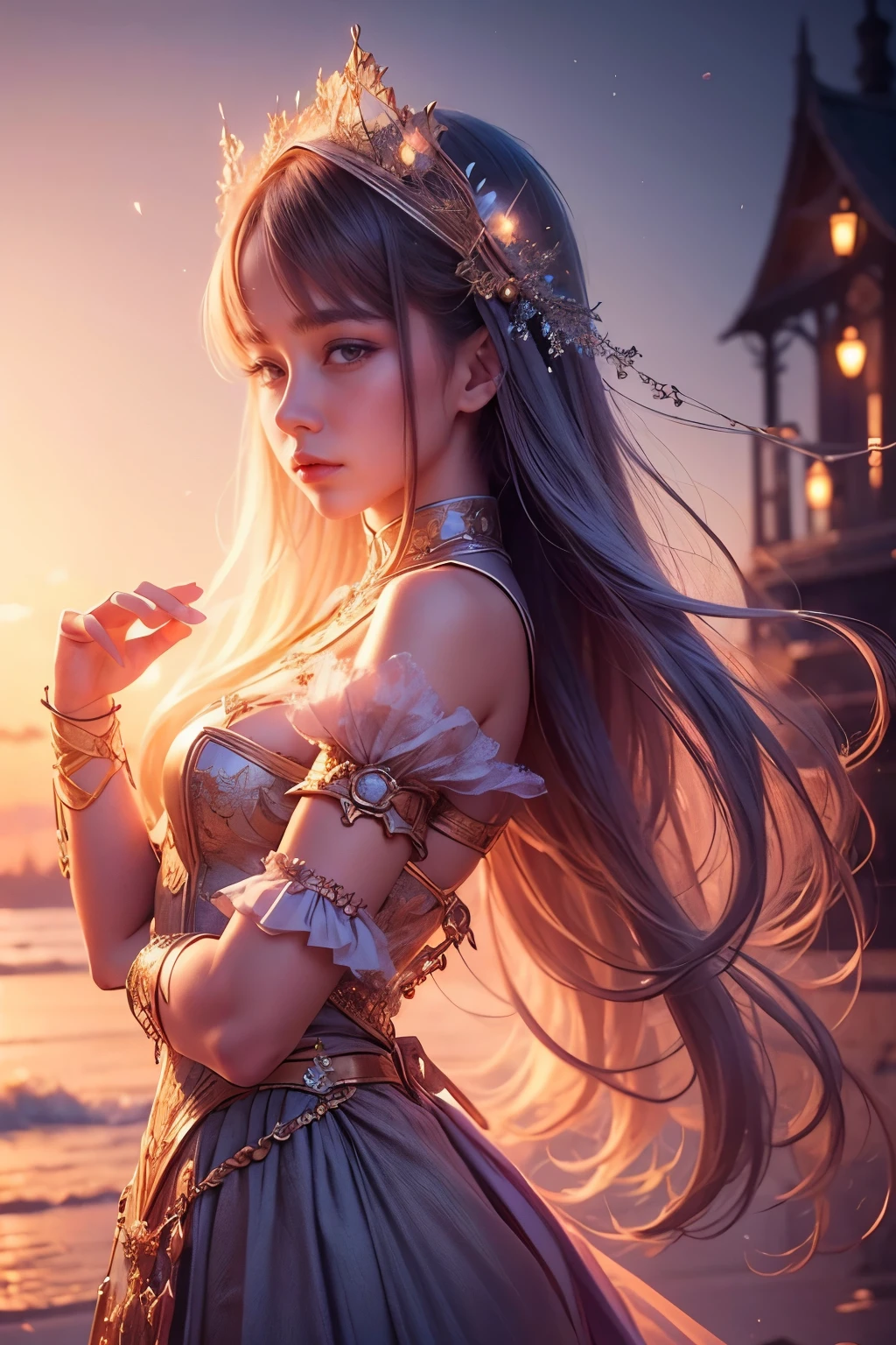   photorealistic、  Beautiful Detailed Girls 、  three-dimensional sense   、 Very Good 8KCG Wallpaper 、、Realistic、  1 girl、18 years old、  smaller_Chest、  fantasy costume、dress、、  fantasy, Magic Rim 、