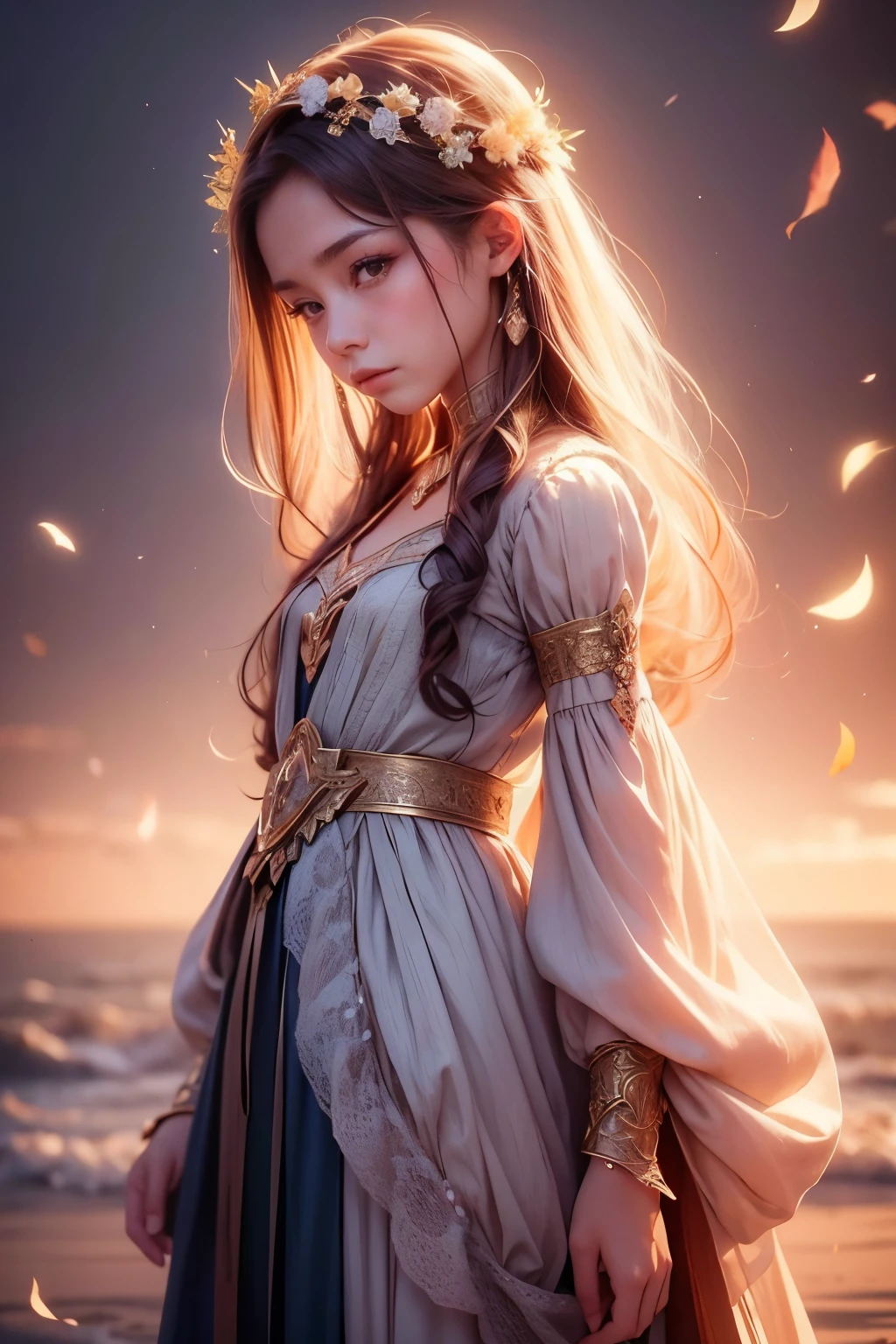   photorealistic、  Beautiful Detailed Girls 、  three-dimensional sense   、 Very Good 8KCG Wallpaper 、、Realistic、  1 girl、18 years old、  smaller_Chest、  fantasy costume、dress、、  fantasy, Magic Rim 、