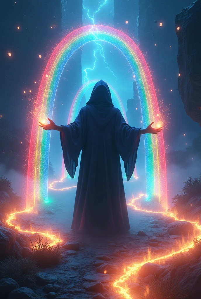 The wizard who crosses the magical rainbow bridge caught in the poisonous swamp