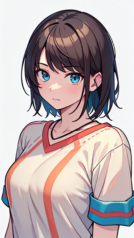 ((Highest quality)), ((masterpiece)), (detailed), One person, Japanese,Gym suit,Big Breasts,Fair skin,clear,high school student,Slightly shorter hair