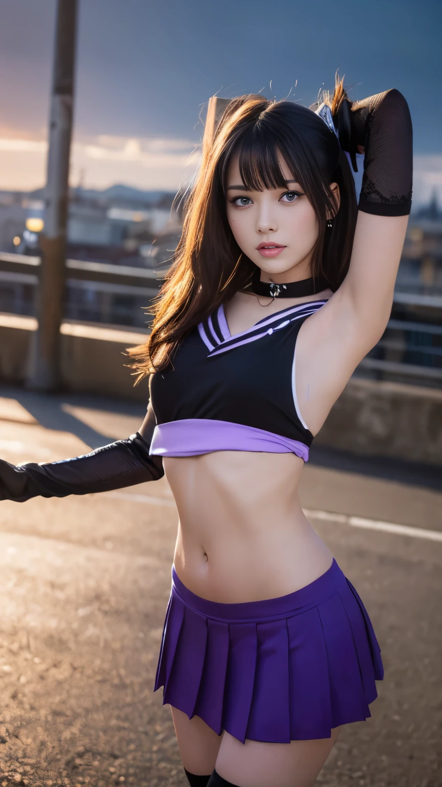 (masterpiece, best quality:1.4), (Nebula Background), ( full body shot ), ( poses :1.5), ONE GIRL SPANDING KAWASAKI NINJA 250, ponytails bleeding from the 、 、GREEN NINJA 、Alone, ( European Youth :1), Sailor Saturn, tiara , Sailor Warrior Uniform , purple sailor color , pleated skirt to watch the sunrise, elbow gloves, jewelry, brooch, choker, black short hair, ( purple eyes:1.5), Facial beauty, high definition facial, very detailed eyes, Highly Detailed Skin for Girls , Skin pores, subsurface scattering , Realistic pupils, Full face blush , full lips, detailed background, depth of field, Volumetric Lighting, sharp concentration, absurd, Realistic proportions, good , (Realistic, hyperRealistic:1.4), 16K HDR,