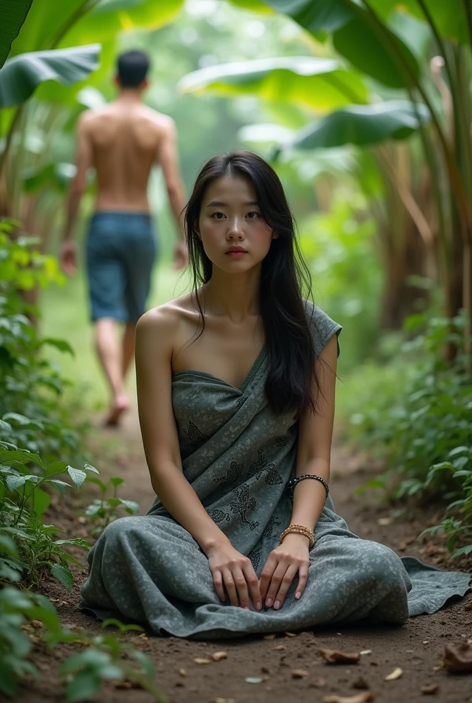 Um casal apaixonado passeando na floresta com roupas japonesas. Takeshi, um respeitado e corajoso guerreiro, lived in a mysterious village in ancient Japan. Apesar de sua bravura, He had a strange habit of disappearing into the forest. His heart beat faster in Kaori&#39;s presence., a mulher conhecida por sua beleza deslumbrante e pelo doce perfume que deixava no ar. Takeshi found in Kaori his weakness and his motivation to explore the hidden corners of the forest trees with human anatomical features and human shapes and human faces talk to a 30-year-old Japanese man in an ancient forest, foto, cinemactic