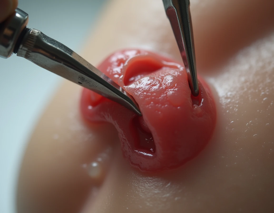 Close-up image of a penis being inserted into anal