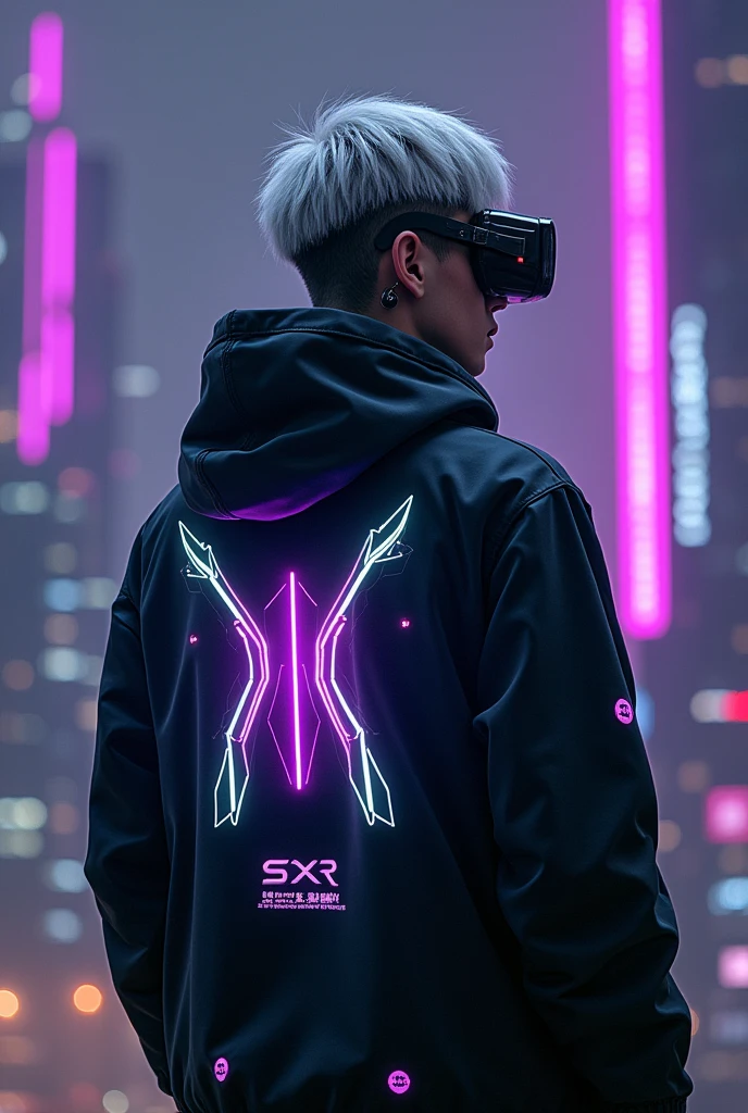 [japanese:korean:0.7] teenage girl, long flowing white messy hair, oversized black hoodie, jeans, neon [pink:blue] holograms, bright luminescence pink light, made out of light beams, cinematic film still, fullbody, sparkles, glitch, Neon Torii Gate in Background, Cyberpunk Setting, (Fog, Mist:1.2)