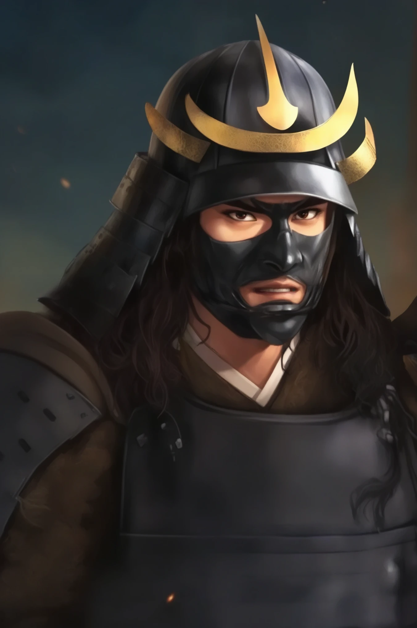 A close up of a man in a helmet and armor - SeaArt AI