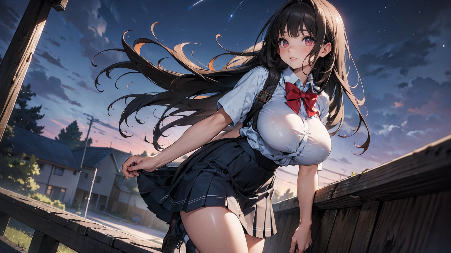 xp-tan, ass focus ((masterpiece)), ((best quality)), (ultra-detailed), ((extremely detailed)), 4K, (8K), 1girl, solo, (perfect anatomy:1.4), (five fingers), , (beautiful detailed hair), (((world-class quality))), photorealistic, extremely detailed, high resolution, (detailed shaded pretty face), (mature lady), (beautiful detailed eyes), ((glowing detailed skin and hair)), white-skinned, shiny skin((((gleaming skin)))), shiny, sagging breasts, ass BREAK ,xp hair ornament, detached sleeves, blue skirt, thighhighs BREAK,,