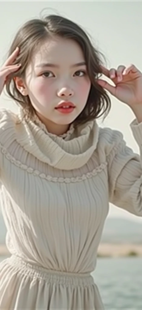 High resolution、High level image quality、In 8K、real live action、生picturegraphy、highest quality、masterpiece、超High resolution、生picture、Len、beautiful feces、table top、((Obscene content))、For adults、charm of 、absurd、((((Japanese elementary school student))))、japanese girl、((8-year-old))、((With a round face))、((Tanuki face))、((cute little face))、white skin、(Chubby body type))、、Physical examination of adolescents、、knees、 thighs thighs thighs、solo、whole body、very nice、(((White knitted sweater )))、 ((Pussy))、(Mansuji)、（Photoreal：1.37）、photon mapping、realistic、radio city、物理ベースのLenダリング、depth of field rally background、picture、(((Japanese junior idol)))、sparkling eyes、glossy lips、too bright natural light、bright sun、too bright sunlight、(((((8-year-old)))))、(((Pussy)))、(Mansuji)、((white sweater))、red muffler、open your legs、please open your legs、show off,(((dog pose)))、(((Show me your vaginas)))、NSFW、((The background is a snowy landscape))、((Red wool scarf))、(((alone)))