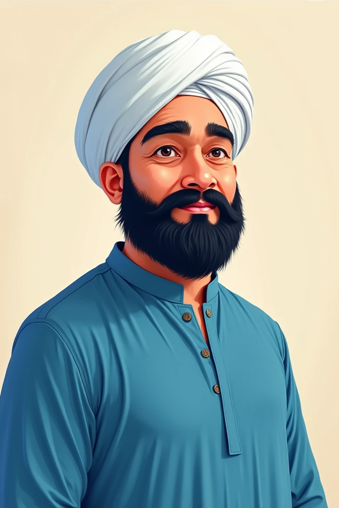 um close up de um homem com barba usando turbantete, retrato colorido detalhado, retrato detalhado do caractere, usando um turbantete, turbante, handsome prince of persia, detailed illustration portrait, portrait of bedouin d&d, digital illustration portrait, inspirado em Altoon Sultan, arab man light beard, retrato de alta qualidade, retrato detalhado, Retrato de um hidromancer macho