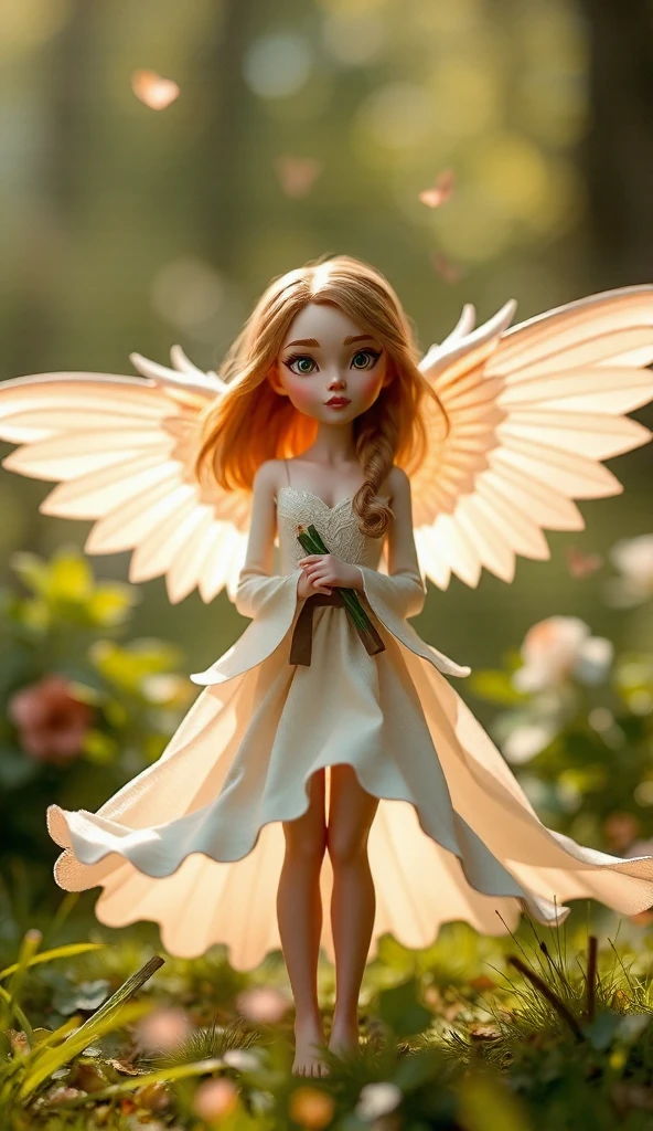 (8k, RAW photo, best quality, ultra detailed CG ,unity 8k wallpaper,masterpiece:1.2), a girl, 3d, ultra beautiful detailed eyes, Precise iris depiction,ultra-detailed, photo (Fall Angel style: 1) Digital painting of a white silk corset and a ballerina skirt standing in the water (Charming Angel: 1)