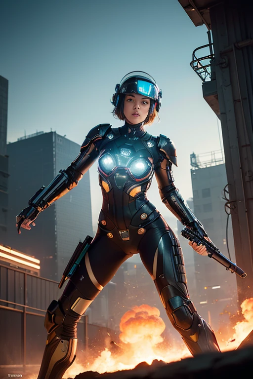 (best quality,4k,8k,highres,masterpiece:1.37), ultra-detailed, (realistic,photorealistic,photo-realistic:1.37), (aerial view), (top down perspective), 1woman, (the foreground is a woman pulling a video game cartridge out of a futuristic artifact box full of video game cartridges:1.6), (the woman is looking down:1.4), (Futuristic artifact box), (the artifact box is open), (The scene unfolds inside a mystical cavern:1.4), robot joints, mecha musume, (The woman is wearing a cyber suit made with glass details, covering her entire body:1.5), gatchaman, (She has a helmet glass visor:1.4), (dynamic angle:1.37), headgear, mechanical parts, (The woman's headgear is made of fractal mechanical parts:1.4), (fantasy and sci-fi mixed:1.37), holographic glitch effects floats around the woman, vibrant colors, (A blue glow emanates from inside the treasure chest), glowing lights, (abandoned machinery), (there are video game cartridges and consoles on the background), mystical creatures, (there are crystal formations spreading on the background), (futuristic technology), (ancient artifacts), mystical energy, vibrant retro aesthetic, atmospheric lighting, ancient ruins, mysterious symbols, lush vegetation, nostalgic atmosphere, epic adventure, delightful surprises