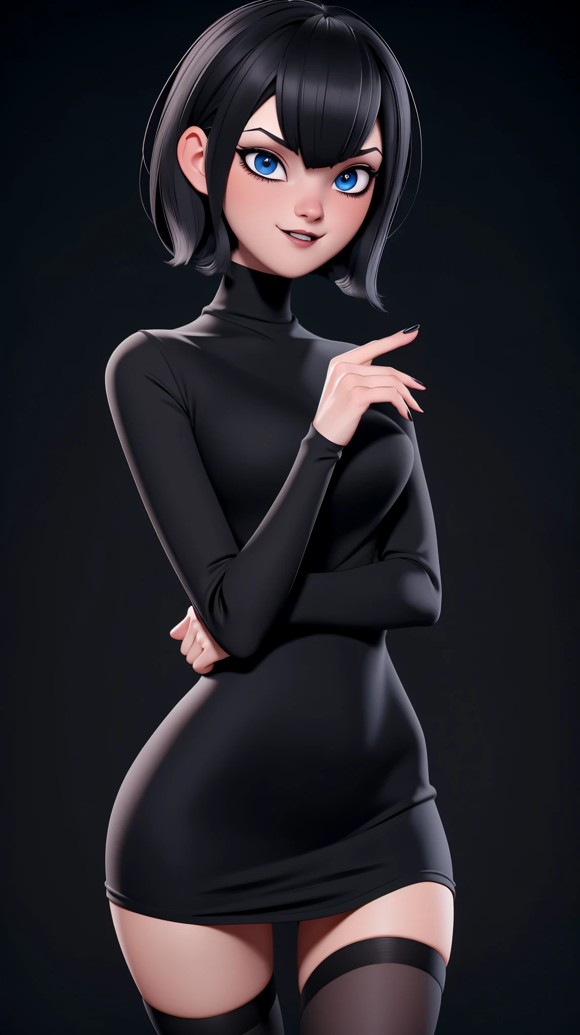 (best quality:1.4),(shiny skin), body focus, (cute face), (((best quality))), illustration, ((Beautiful Finger)), , Beautiful body, Beautiful character design, ,perfect lighting, Colorful, Bright_Front_face_Lighting, ultra high res, highres, absurdres:1.2, bokeh:1.2, lens flare, (vibrant_color:1.2), (thick thighs:1.1), THICK, Black hair with bangs, pale skin, large round blue eyes, black eyeliner, black lipstick, neutral expression, brown sleeveless dressMavis Dracula, Mavis is a beautiful young vampire woman with a slim-yet-shapely figure, small fangs, pale-fair skin, light blue eyes and silky black hair kept into a bob with V-shaped bangs. Black lipstick, nail polish and eyeshadow around her eyes. Wear short-sleeved black turtleneck sweater-dress with red-striped black leggings, and red high-top shoes, fingerless, black tule-gloves which acts as long sleeves for her dress. horny girl, ahegao ,huge penis, bulge, cum on face, veiny penis, cumdrip, foreskin, awe, sweating, blow job, deepthroat, anal sex, threesome with 2men bbc, spitroast, 2men, men out of frame, female focus,