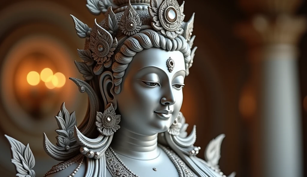 silver、Avalokitesvara、Noble、Buddhist statue 8Kimage
