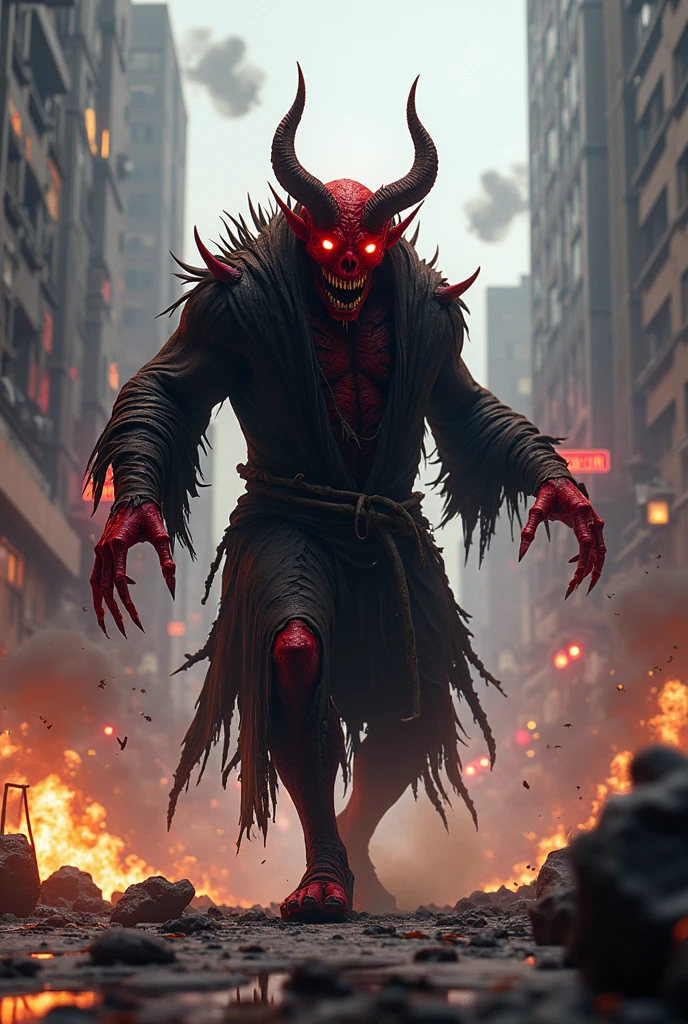 Football devil with a wick in the city of Villavicencio