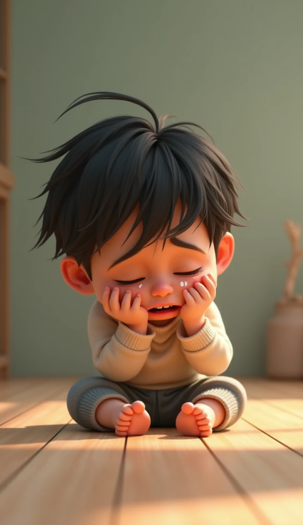 Child coughing very hard without a handkerchief