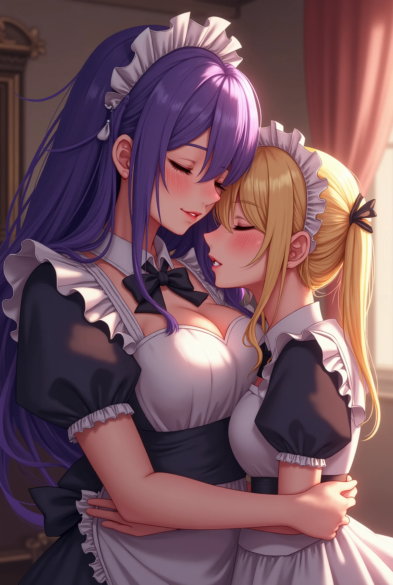 2 lingerie women kneeling on the bed, kissing each other's ass, photo from behind, hight resolution, top-quality, ultra-quality, The ultra-detailliert, lighting like a movie、full of sweat、Wearing sweat、((((sexy precure))))、、、((My whole body is sweaty、after sex、show off your pussy、not wearing underwear、accurate anatomy、beautiful nipples))、Obscene atmosphere、