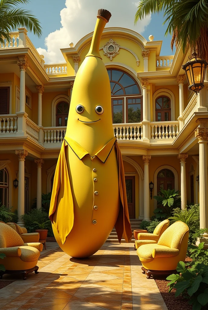 Anthropomorphic Banana woman, curvy 
