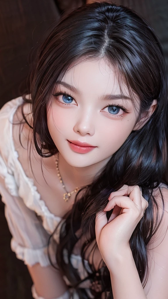 jpnidol, 1girl, high quality, full body masterpiece, ultra realistic, 16k, high quality, incredibly detailed, dream aesthetic, dream atmosphere, cinematic, (sharp focus : 1.5), (photorealistic : 1.3), gothic (Gorgeous gothic girl), female beauty, Ai Uehara, defined jaw, square face, wonderful gothic girl (enchanting seductress), cinematic, detailed, 16k sharp focus, realistic. wonderful. Seductive (evil). Black hair (realistic texture), highlighted, silky and shiny hair, detailed hair (realistic), dark hair (natural). wonderful detailed face (enchanting seductress). blushed cheekbones (rosy cheeks), tanned skin, (white skin) alabaster skin that seems to glow ethereally. Her attire is gothic. Voluptuous shape. turquoise blue eyes (evil eyes look). a symmetrical face ::2 gothic clothes + ArtStation Trends + fantasy art + realistic cloth + fractals in the background, loose hair --aspect 9:21 – enhance your unearthly beauty. realistic skin texture, pale white skin illuminated. realistic perfect shading. absurd, realistic textures. alone, alone, 1 girl. Looking at the viewer. muscular female body, hot body, toned body, defined muscles. big natural breasts, cleavage. pantyhose, gothic (black) dress (realistic texture). In different sex positions at different angles. Bedroom background. incredibly real, best quality, photorealistic.