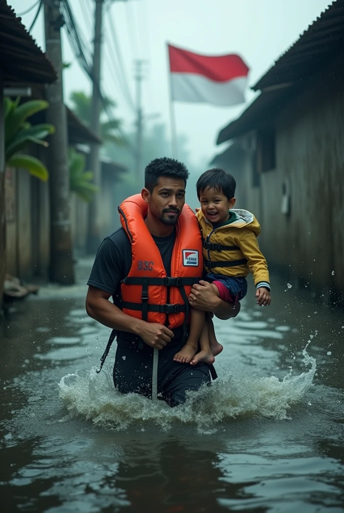 An emotional portrait capturing the essence of a father carrying his ailing son on his back, journeying through the stormy night and pouring rain. The bond between them is palpable in the midst of adversity, showcasing the strength, love, and determination of a parent in the face of challenges.